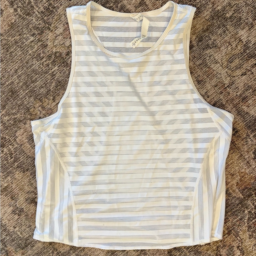 Lululemon Athletica White Mesh Tank Top